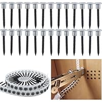 Magazinierte Schnellbauschrauben Grobgewinde 200 Stück Trockenbau Schrauben Schwarz Universalschrauben 3,9 x 25 mm für Automatische Kettennagelpistole