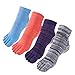 Cosfash Yoga Socks Non Slip Skid Toe Grips for Pilates Barre Women Men 4 Pack