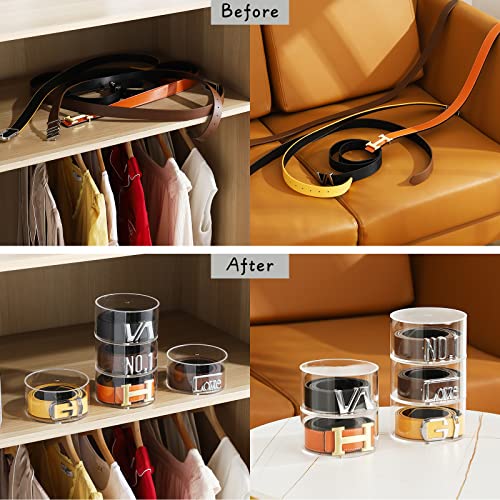 Image of MESAILUP Belt Rack Organizer 5 Layers Acrylic Display Case with Magnet Storage Holder for Accessories like Watches, Jewelry, Makeup, Bracelets, Rings, Craft Toy & Tie