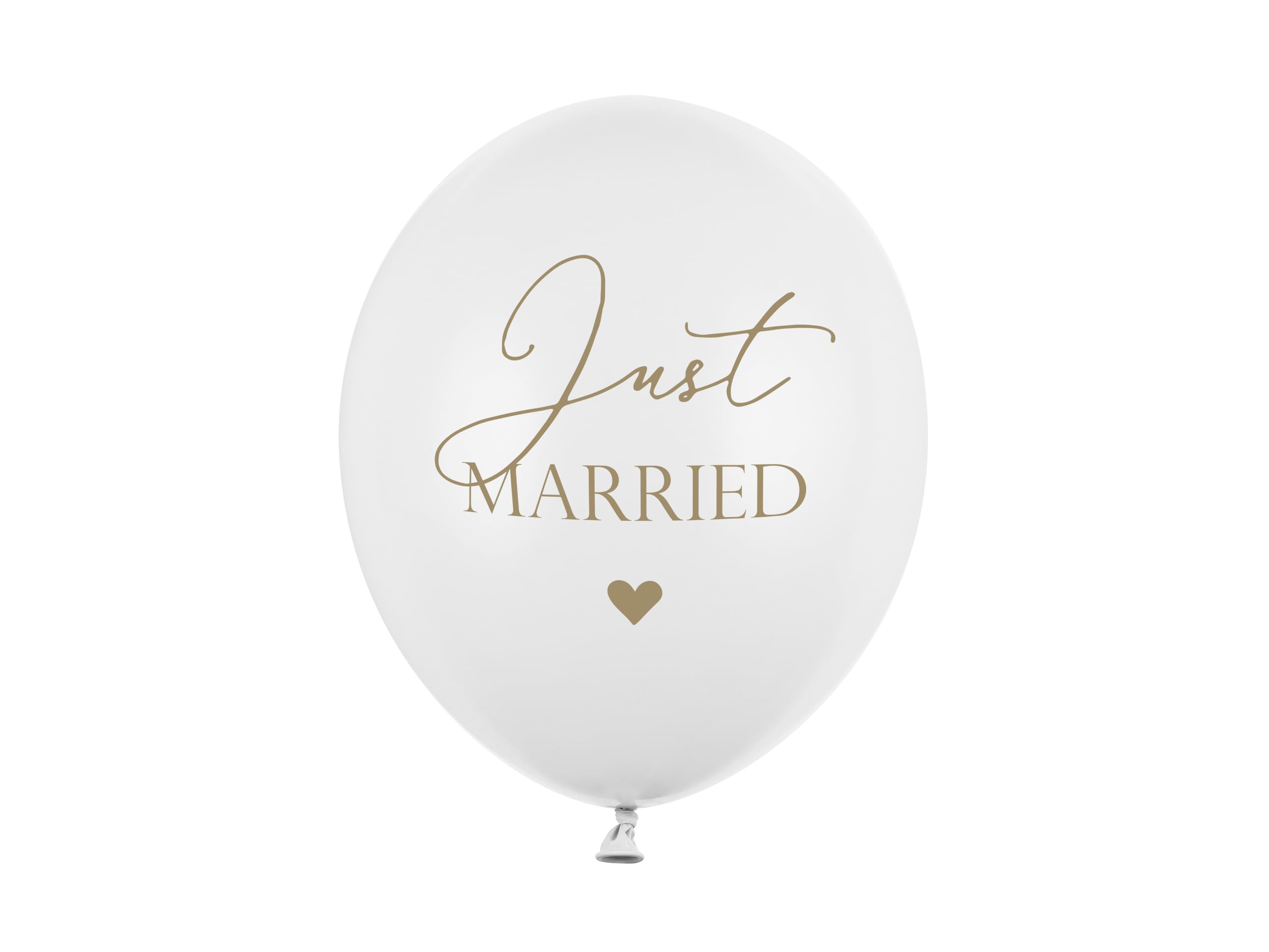 Luck and Luck Wedding JUST MARRIED White Balloons x 6 30cm
