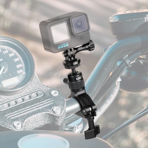Image of HSU Bike Handlebar Mount for GoPro, 0.31-1.38 inch 360 Rotation 1 /4-20 Ball Joint Seat Post for GoPro Hero 12 /11 /10 /9 /8 /7 /6 /5 /4, DJI Osmo Action AKASO Insta360 and Other Action Cameras