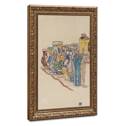 Toile Egon Schiele : une déco murale salon aux motifs paysans authentiques