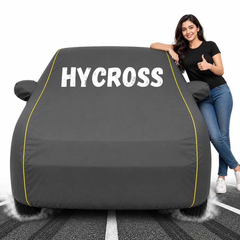 Image of Custom Fit Grey 100% Waterproof Hycross Car Cover | Polyester Car Body Covers for Rain & Sun | UV Protection, Dustproof, Scratch Resistant, Windproof, Heat Resistant