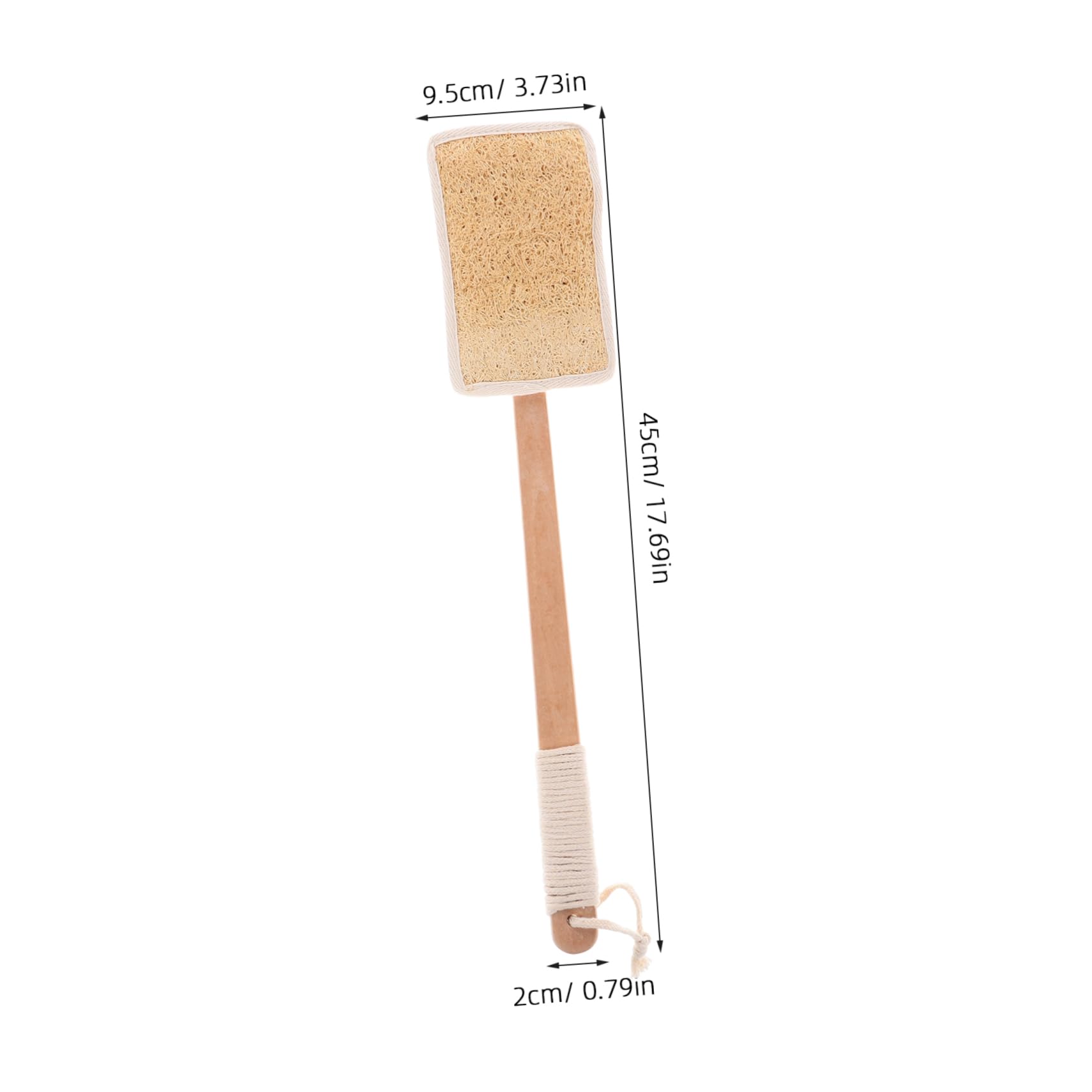 Cepillo de Espalda de Lufa Mango Largo de Madera para Ducha