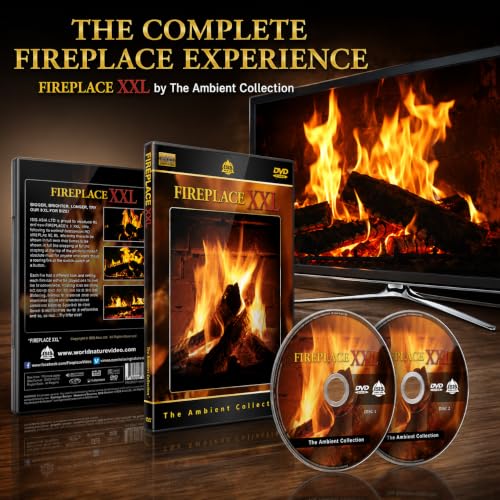 Fireplace Dvd - Fireplace XXL - 2 Dvds Set with Double Extra Long Fires with Burning Wood Sounds – vue 3
