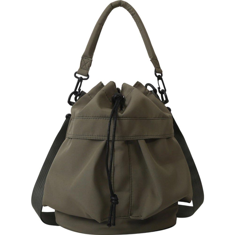Baokuan Women's Green Drawstring Bucket Bag Fashion Shoulder Bag For Large Capacity Crossbody Bag Casual Handbag Drawstring Tote Bag