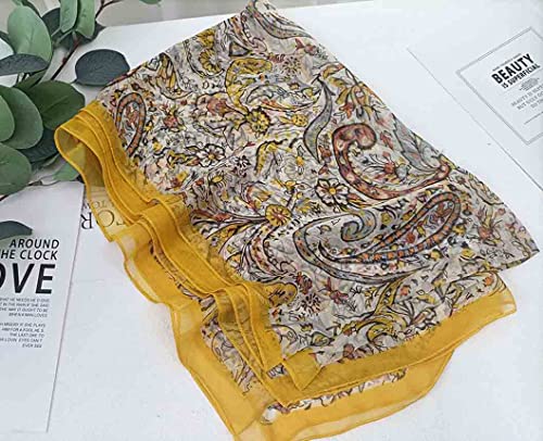 Image of Pokeedioty Scarfs for Women Lightweight Scarves Elegant Floral Pattern Sheer Scarfs Shawls Wraps