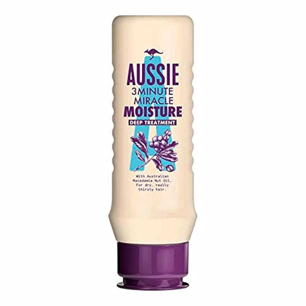 Aussie 3 Minute Miracle Moisture - Vegan Deep Treatment for Dry, Brittle Hair - with Australian Macadamia Nut Oil, 75ml