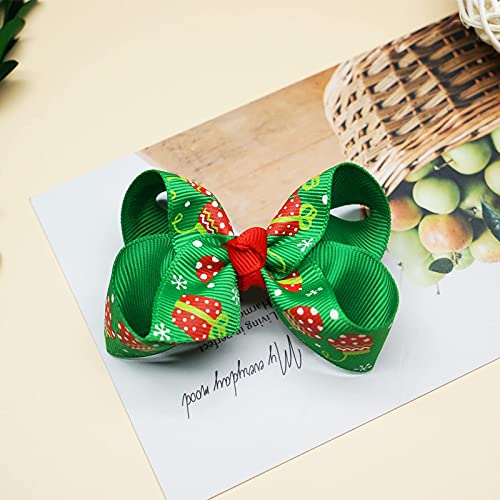30Pcs Christmas Hair Bows 3Inch Grosgrain Ribbon Bows Alligator Hair Clips Hair Accessories Christmas Gifts For Baby Girls Toddlers Children Kids In Pairs #TOP6
