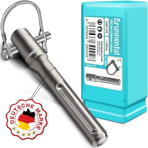 BRUNNENTAL ® SDS MAX Erdbohrer Adapter + Quick Change Bolzen für Hand | Nutze deinen Bohrhammer als Brunnenbohrer - für Bohrer mit Ø 40 60 80 100 120 150 mm
