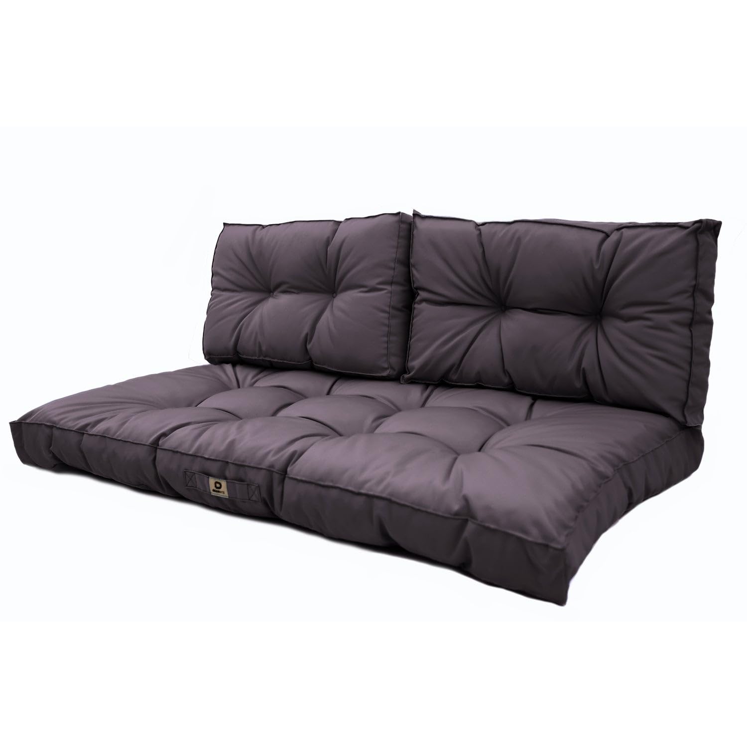 deco arts Coussins pour Salon de Jardin - Coussins extérieur - 120x60 cm - Coussin de Remplacement pour Fauteuil, Banc & Chaise d'extérieur - Imperméable, Confortable & capitonné - Gris Carbonne