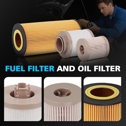 Image of FD4616 Fuel Filter and FL2016 Oil Filter Compatible with 2003-2007 Ford F250 F350 F450 F550 Super Duty 6.0L 2003-2005 Excursion 6.0L 3C3Z-9N184-CA 3C3Z-6731-AA FD4604
