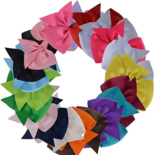 Xuanli® 20 Pcs 3" Hair Bows For Girls Teens Kids Children Hair Grosgrain Ribbon Alligator Clip Accessories (TY02802)