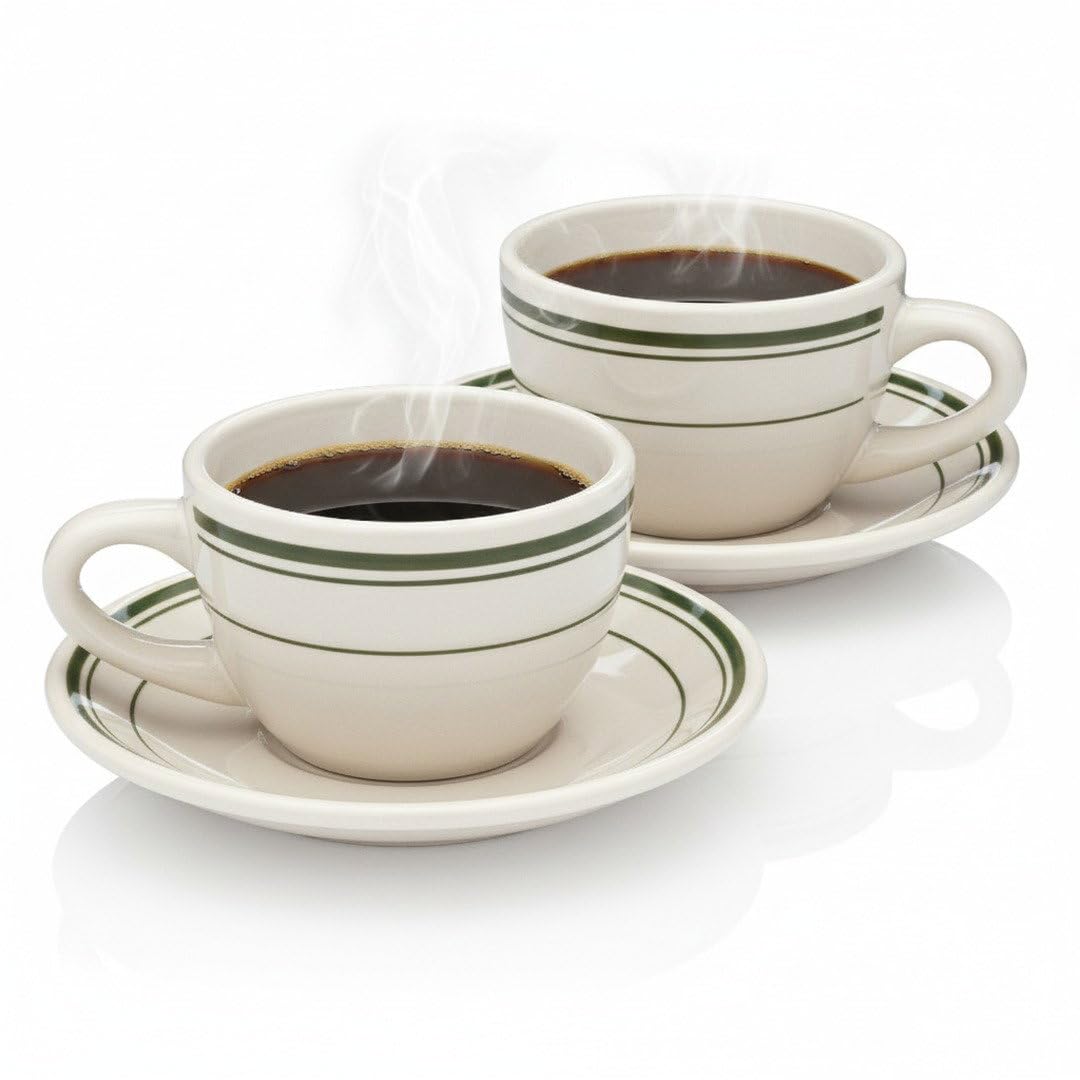 HISTORY COMPANY Original 1950 Classic Jersey Diner Coffee Cup and Saucer