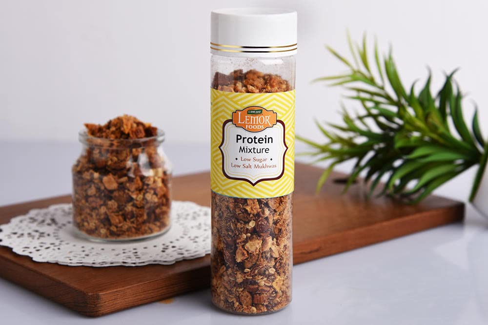 Lemor Protien Mix Mixture (400 Gms, 2 Jars of 200 Gms Each) | Low Sugar & Low Salt Mukhwas | Healthy After Meal for Eating | Roasted Trail Mix Snacks-image-5