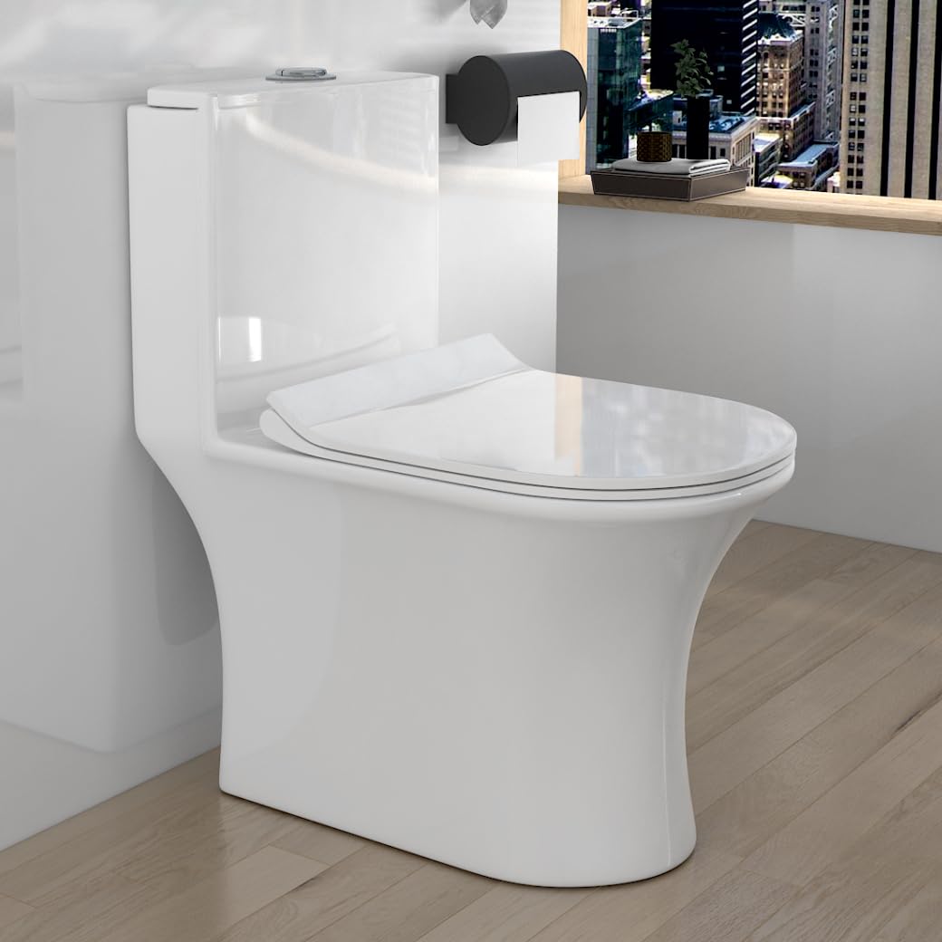 B Backline Ceramic One Piece Water Closet Commode Western Toilet/Commode Sphonic Flushing With Close Seat Cover For Bathroom 9" Distance From Wall (Floor Mounted, Liva- S Trap Outlet Is From Floor) (B0B9BS7S2P) Amazon Price History, Amazon Price Tracker