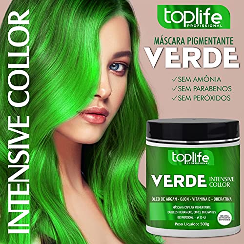 Máscara Matizadora Tonalizante Verde Green Toplife 500gr