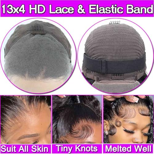 13x4 lace front wigs human hair pre plucked 180 density brazilian wet and wavy human hair wigs for black women glueless curly lace frontal wig natural color 22 inch