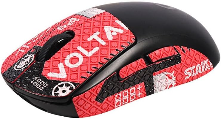 SEEFY Anti-Slip Tape Compatible with Logitech G PRO X Superlight 2 Wireless Gaming Mouse, Sweat Absorption Sticker, Semi-packet Coverage (Red Printing)