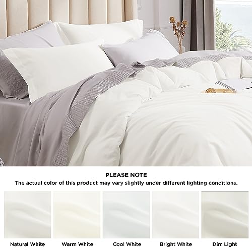 Bedsure Ivory Duvet Cover Full Size - Soft Brushed Microfiber Duvet Cover For Kids With Zipper Closure, 3 Pieces, Include 1 Duvet Cover (80"X90") & 2 Pillow Shams, No Comforter #TOP5
