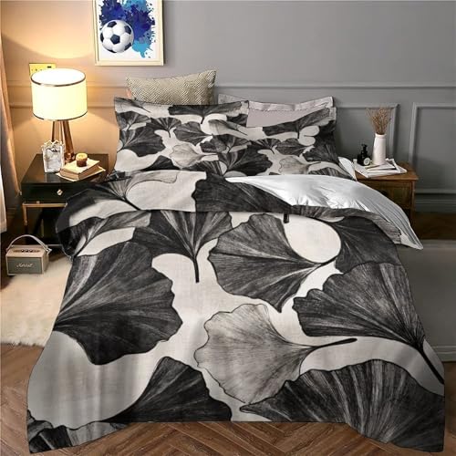Parure de lit motif Vichy housse de couette microfibre noir et blanc 200x200cm - 6