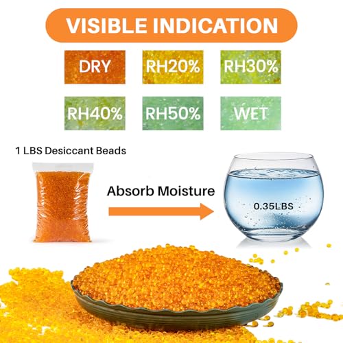 Sukh Orange Silica Desiccant Beads 430G - Indicating Silica Gel Beads Drying Silicone Reusable Desiccant Dehumidifier for Camera,Electronic,Books,Documents,Clothes,Painting,Jewelry