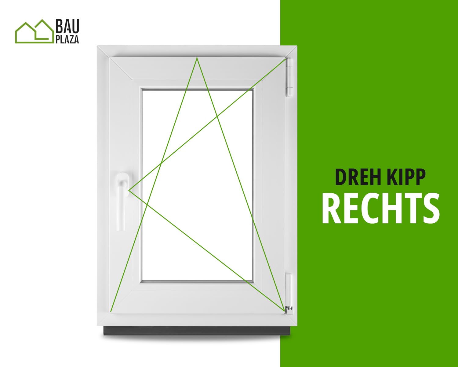 Finestra Serramenti in pvc Bianco - Vetro camera Larghezza x Altezza 50 x 80 cm apertura Destra 500 x 800 mm Funzione Girevole - Ottima scelta