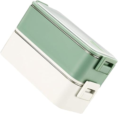 Miniatura 7 de Hemoton Bento Box - Contenedor apilable de acero inoxidable estilo japonés para preparación de alimentos asiáticos, para el hogar, oficina, trabajo,