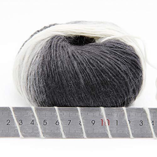 Image of NICEEC 2 Skeins Rainbow Soft Yarn 100% Wool Gradient Multi Color Yarn for Crocheting Knit Total Length 180mx2(196ydsx2,50gx2)-25