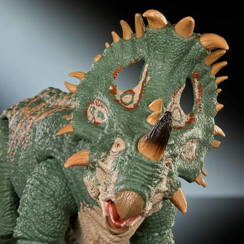 Image of Mattel Jurassic World Hammond Collection Sinoceratops Deluxe Articulated Action Figure Large Size, Posable Tail