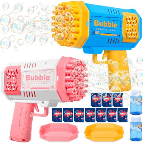 PQETBV Pistola de bolhas para crianças, máquina automática de bolhas de sabão 10000 bolas / min, máquina automática de bolhas silenciosa com luzes para festas verão ao ar livre presente casamento