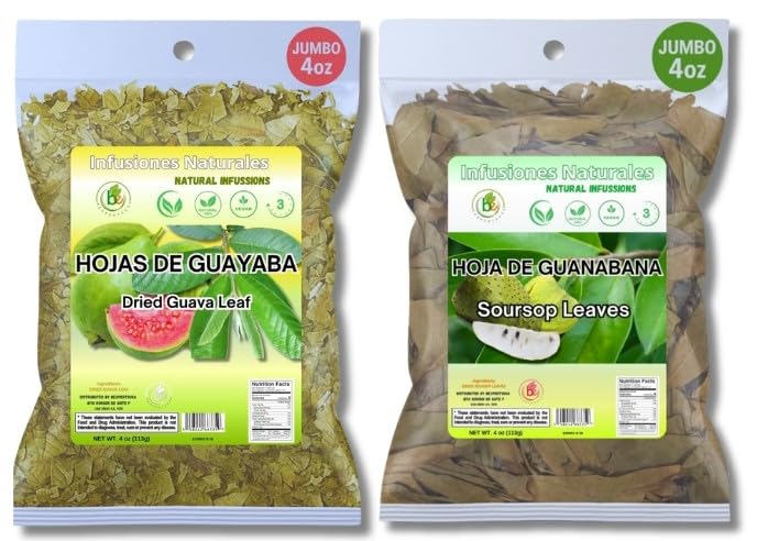 Miniatura 9 de BexpertsUSA - Té de hoja de guayaba (4 onzas) + té de hojas de guanábana (4 onzas) - Té de hojas sueltas silvestres, combo viral 100% natural,