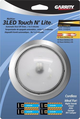 Garrity L.E.D. Touch Lite Bright 3 Led Battery Operated Lamp, Great for Closets, Attics, Garages