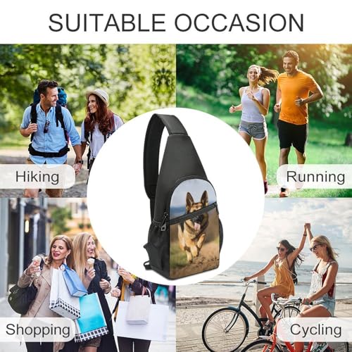 Bolso tipo Sling para hombre y mujer con diseño de pastor alemán miniatura 5