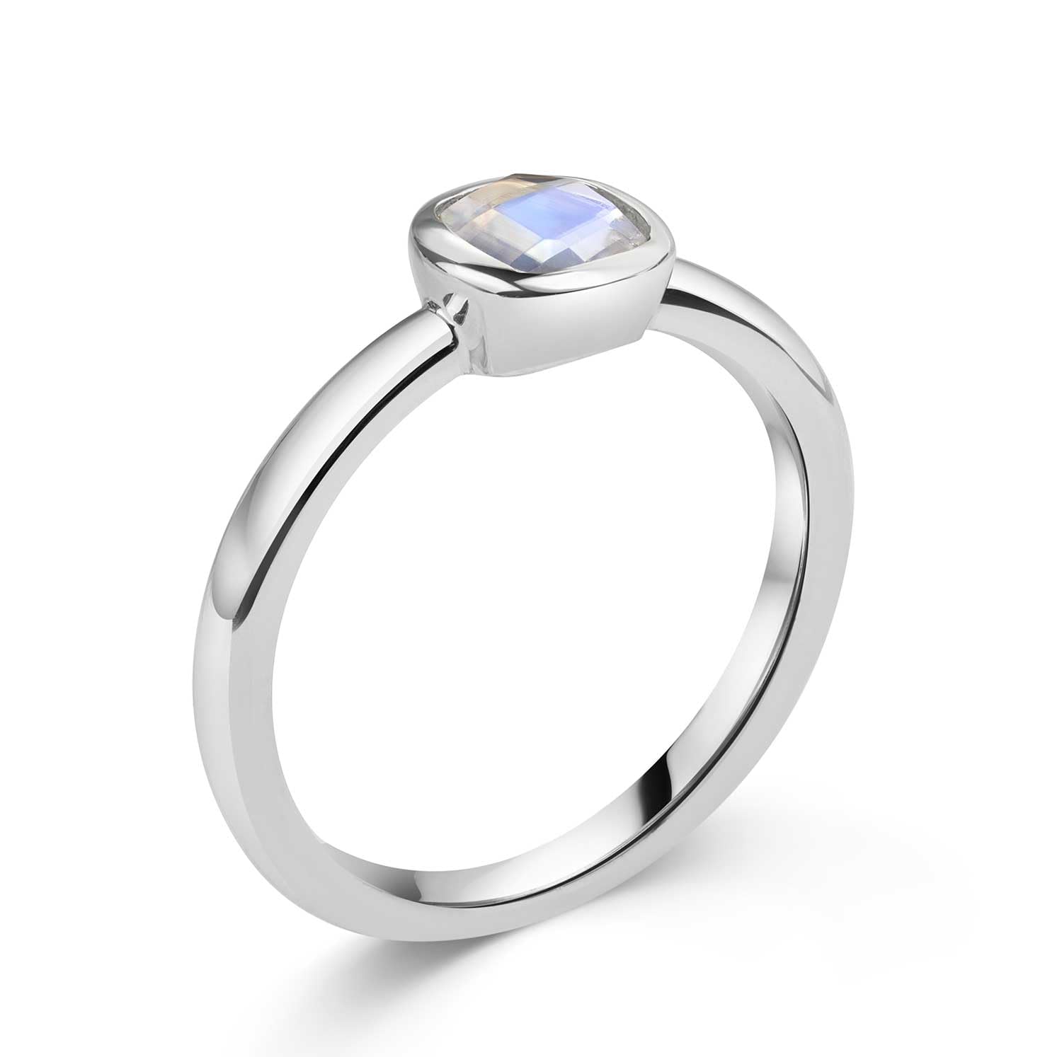 MATERIA by Matthias Wagner Quadratischer Edelstein Ring Silber 925 für Damen