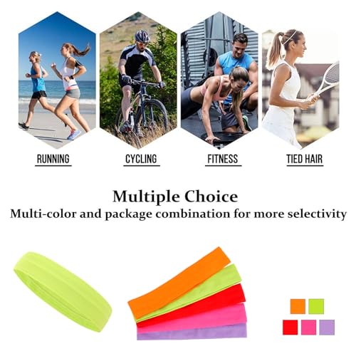 Image of Workout Headbands Non Slip Headband Sport Headbands Sweatbands Elastic Sport Hair Bands for Sports Travel Indoor Fitness Gym