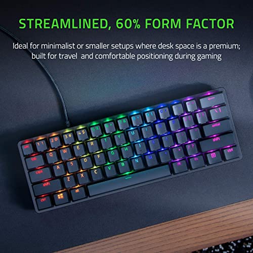 Razer Huntsman Mini 60% Gaming Keyboard: Fast Keyboard Switches - Clicky Optical Switches - Chroma Rgb Lighting - Pbt Keycaps - Onboard Memory - Classic Black (Renewed) #TOP2