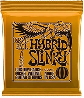 Ernie Ball Hybrid Slinky Electric Guitar Strings (9-46) - includes spare E string (.009)