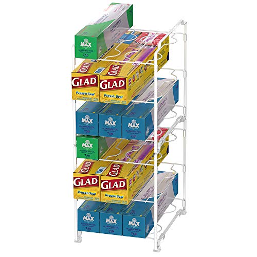 NEX Kitchen Wrap Organizer Rack - 2 PACK Stackable
