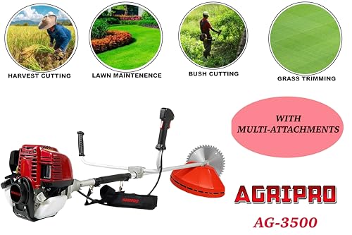 Image of Agripro AG-5300, 52CC Brush Cutter and Grass Trimmer with Extra Blade Ideal for Crop Cutting, Grass Trimming /Lawn Cutting and Farm Harvesting (4 Stroke)