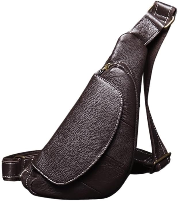 Men's Outdoor Casual Backpack Single Shoulder Crossbody Bag Cowhide