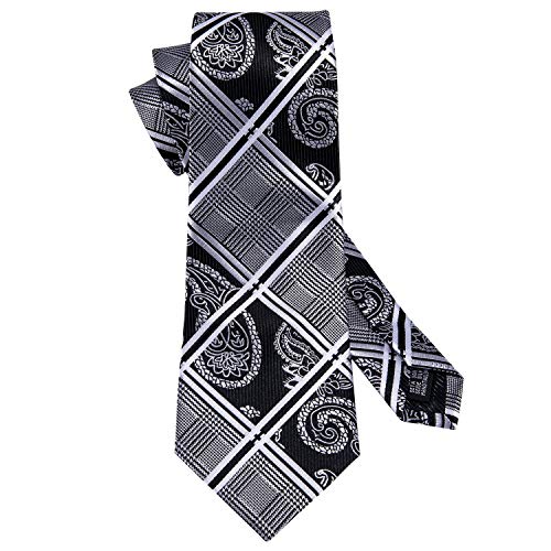 Barry.wang Formal Ties Black Grey Neckties For Men Set Paisley Style #TOP4