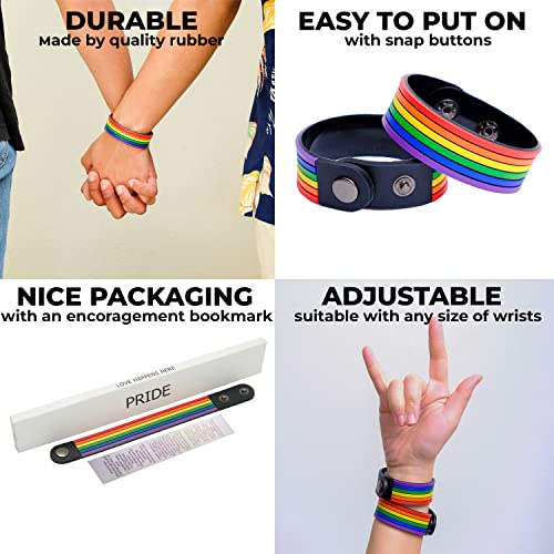 Ibestbuysell Gay Lesbian Lgbt Pride Rainbow Rubber Bracelet Wristband Rainbow, Medium #TOP3