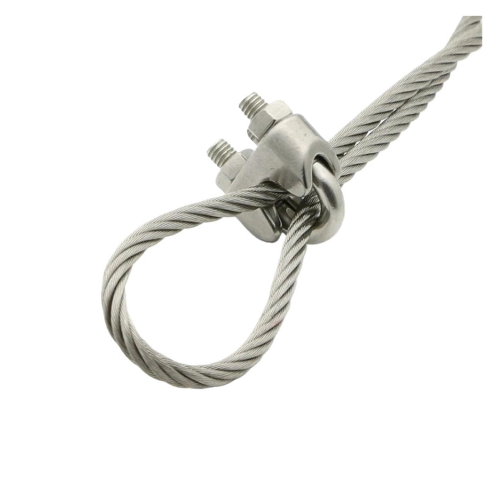 Morsetto per Cavi in Acciaio Morsetto for Fune M2-M10, 10 Pezzi, bulloni a U in Acciaio Inossidabile, Sella for Cavo Antiscivolo(M6-10pcs)