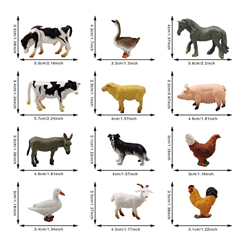 26 Pcs Mini Farm Animal Tractor Cake Topper Set With Tree Farmer Fences Cow Pig Sheep Figures Tractor Farmer Cake Topper For Boy Girl Birthday Party Decorations #TOP1