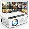 TMY Mini Projector, Upgraded Bluetooth Projector with Screen, 1080P Full HD Portable Projector, Movie Projector Compatible with TV Stick Smartphone/HDMI/USB, indoor & outdoor use