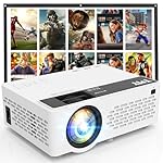 TMY Mini Projector, Upgraded Bluetooth Projector with Screen, 1080P Full HD Portable Projector, Movie Projector Compatible with TV Stick Smartphone/HDMI/USB, indoor & outdoor use