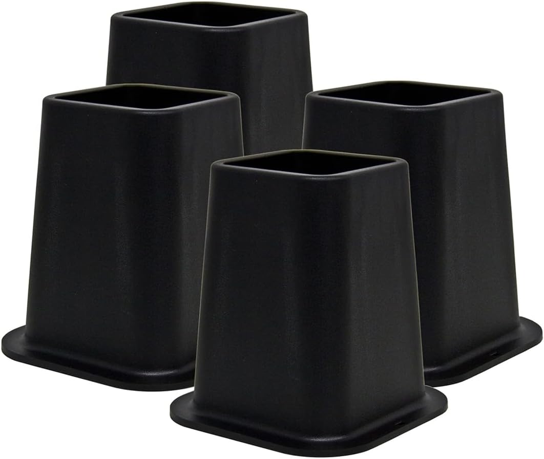 Kings Brand Furniture Heavy Duty 6-inch Bed Risers, Furniture Riser, Great for Under Bed Storage, Set of 4
