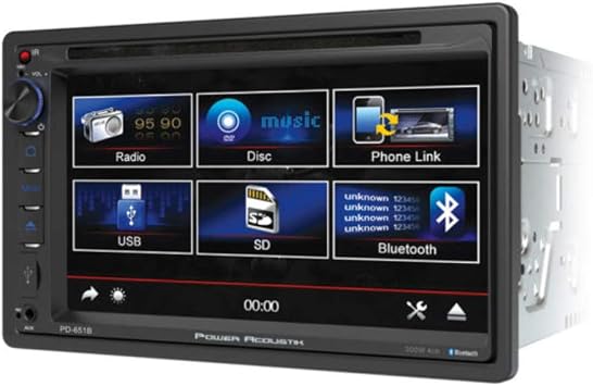 Power Acoustik PD651B 6.5" Double-DIN In-Dash LCD Touchscreen DVD Receiver With Bluetooth