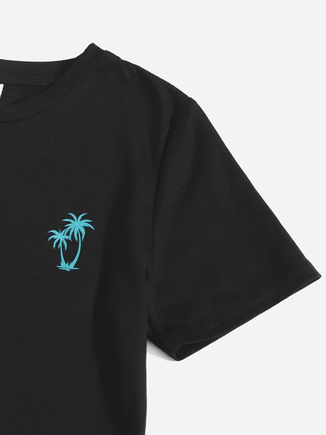 SHENHE Boy's 2 Piece Set Tropical Print Short Sleeve Crewneck T Shirt and Shorts Set Vacation Outfits - Image 3